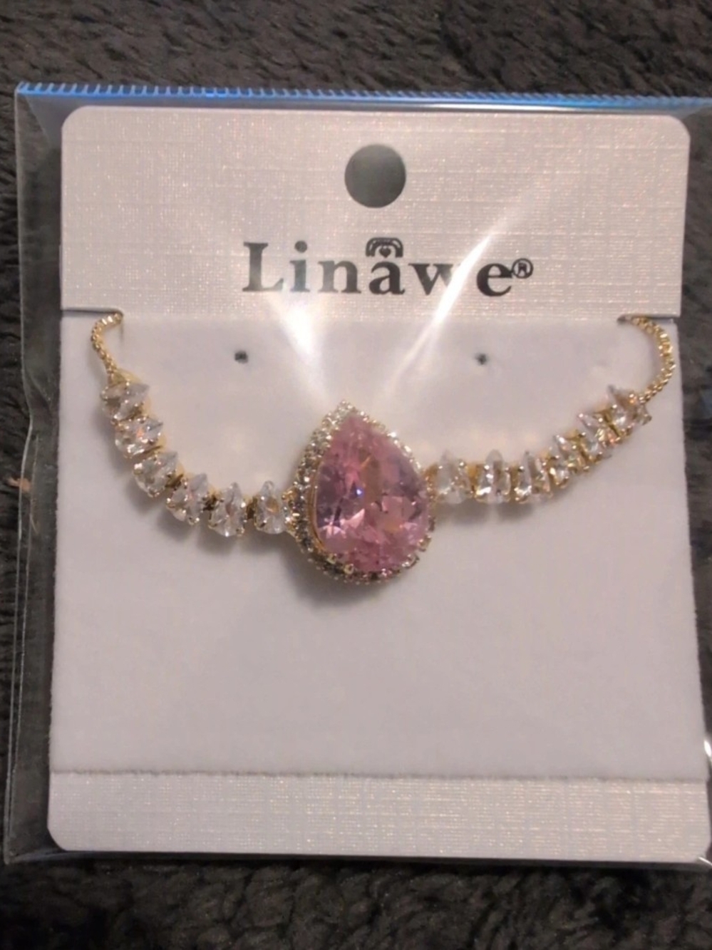 Linaware Crystal Teardrop Adjustable Bracelet